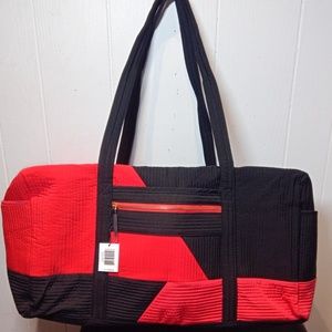 Vera Bradley Lg Microfiber Duffel in Hot Angles